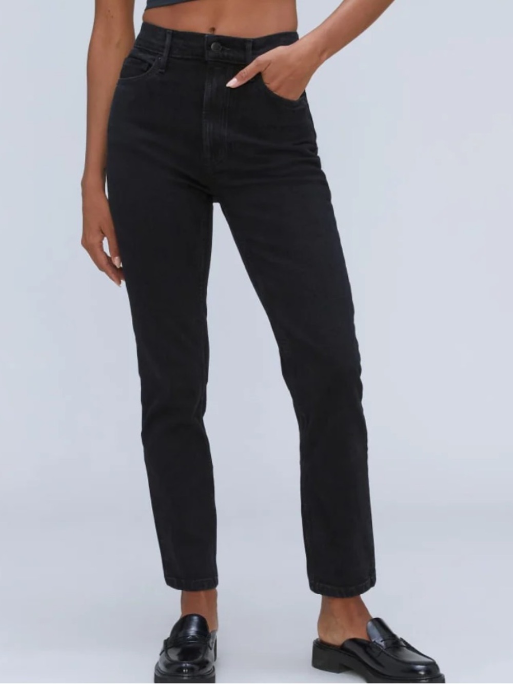 Everlane Original Cheeky Jean - High-Rise Straight — Coal Black